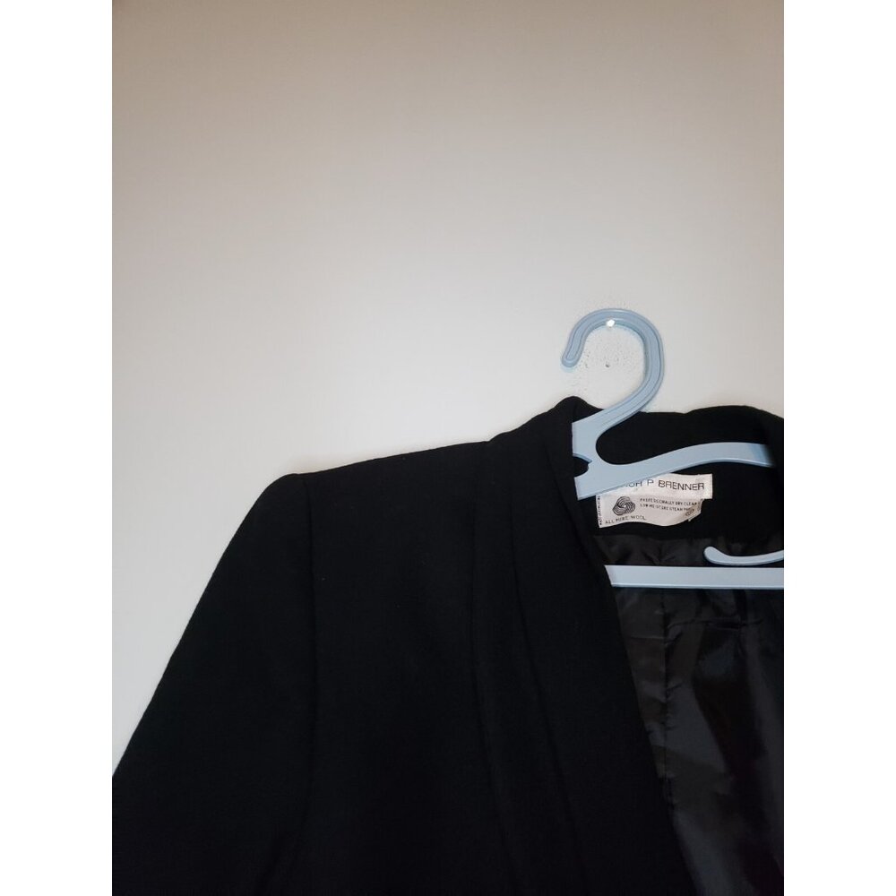 VTG Eleanor P Brenner Womens 12 Blazer 100% Wool Cropped Chic Button Academia - Picture 5 of 8